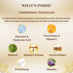 CEROC C3 vitamin C Face serum with Vitamin E, Licorice and hyaluronic acid to prevent fine lines and wrinkles