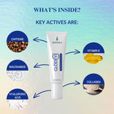 Glodeye under eye cream with folic acid and niacinamide for brighter eyes