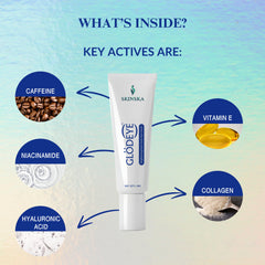 Glodeye under eye cream with folic acid and niacinamide for brighter eyes