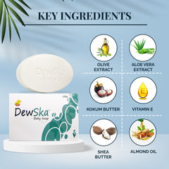 Dewska Baby bath soap rich in vitamin E, olive oil and aloe vera extracts for gentle moisturising (Pack Of 3)
