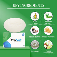 Dewska moisturising bathing bar with vitamin E, shea butter, almond oil and olive oil for hydrating nourishment (Pack Of 3)