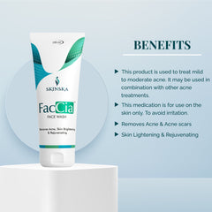 Faccia Anti Acne face wash with glycolic acid, vitamin E and aloe vera extracts to fight acne (Pack Of 2)