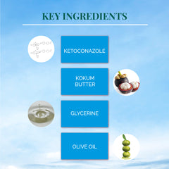 Ketoska Anti fungal soap with ketoconazole, shea butter, Kokum butter, palm & coconut to treat fungal and yeast infections (Pack Of 3)