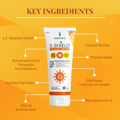 S- shield sunscreen gel spf 50 with Glycerin for youthful looking skin