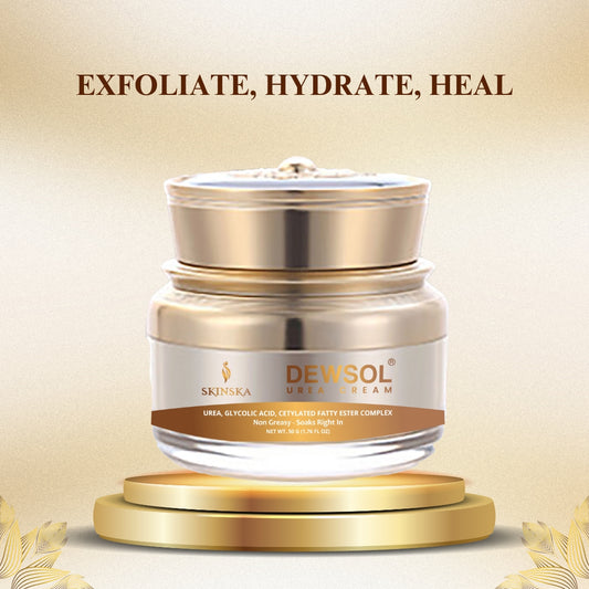 Dewsol Urea cream with glycolic acid, urea, cetylated fatty ester complex for soft and moisturised feet