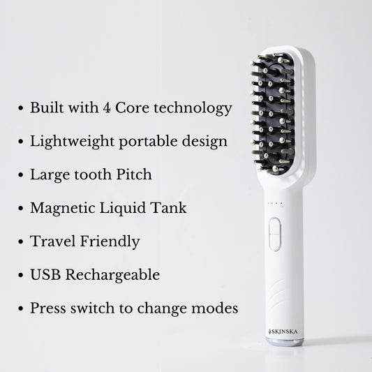 Tresrich Hair Growth Comb With Red & Purple LED light scalp treatment & Vibration massage | Multi Functional | Hair Serum Applicator | Hair Fall Control | For Men & Women | All Hair Types