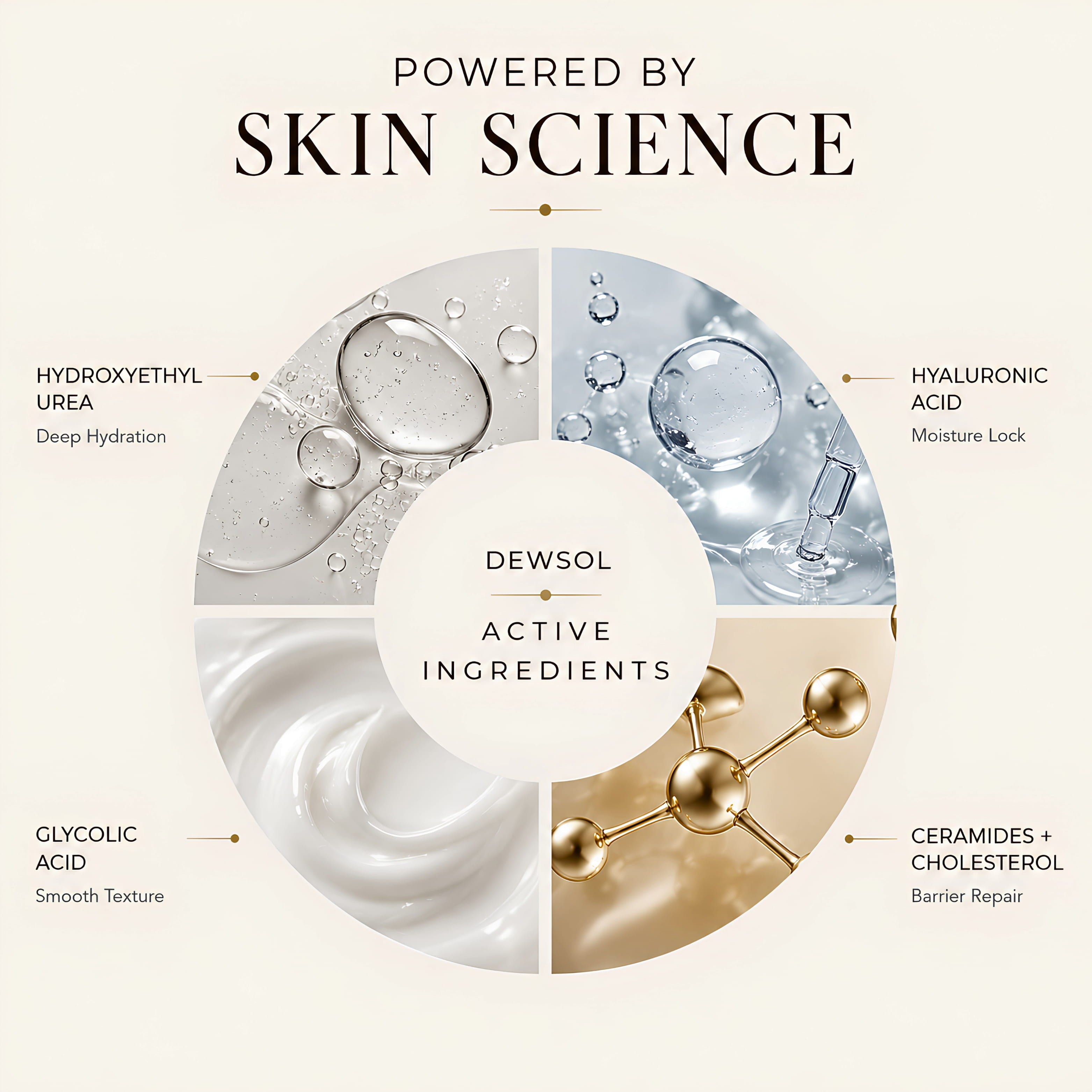 Dewsol Urea cream with glycolic acid, urea, cetylated fatty ester complex for soft and moisturised feet
