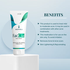 Faccia Anti Acne face wash with glycolic acid, vitamin E and aloe vera extracts to fight acne (Pack Of 2)