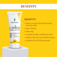 S-shield sunscreen lotion (SPF 30) for protection for broad spectrum sun protection