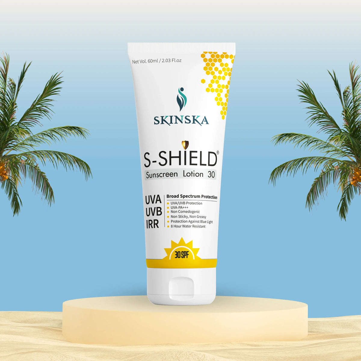 S-shield sunscreen lotion (SPF 30) for protection for broad spectrum sun protection