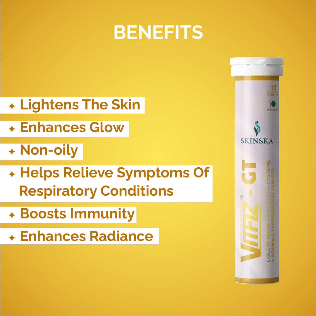 Vitfiz - GT, 10 effervescent tablets with vitamin C, Glutathione and N Skinska UK Vitfiz - GT, 10 effervescent tablets with vitamin C, Glutathione and N Skinska UK